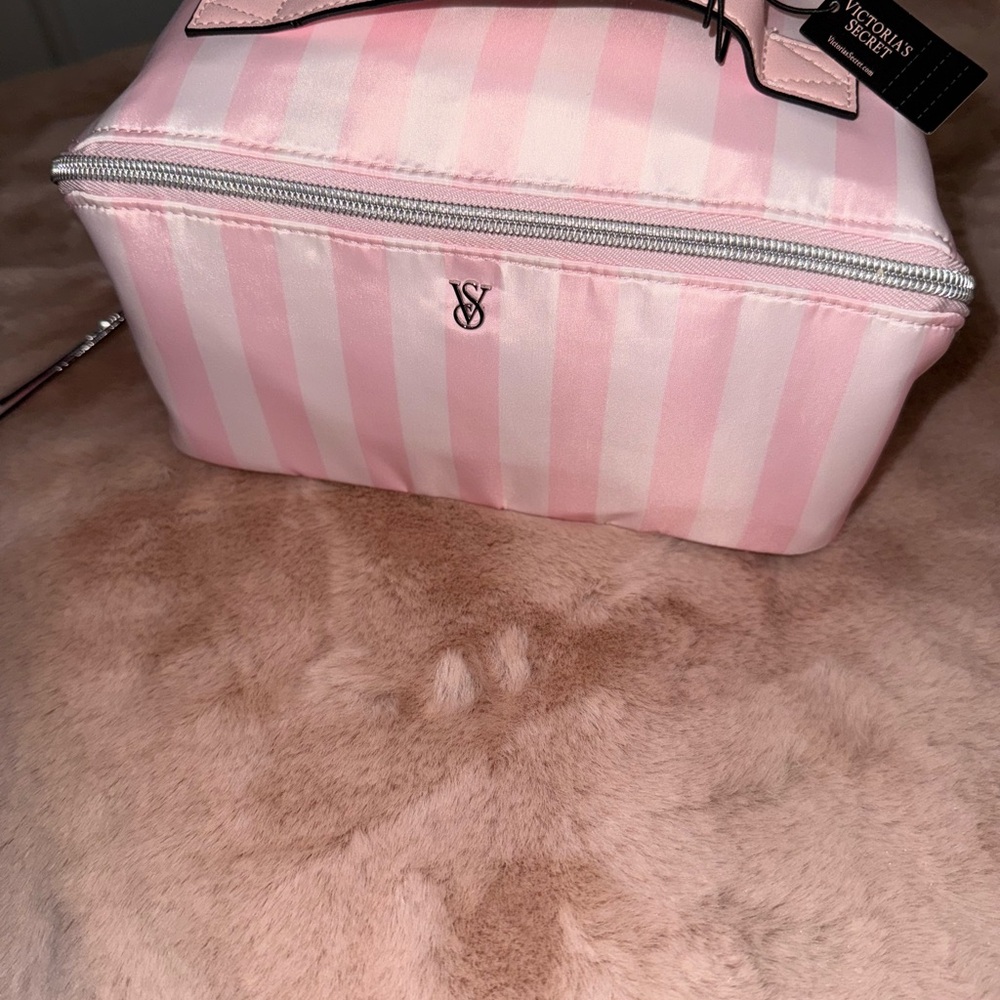 Victoria's Secret Pink and White Striped Cosmetic Bag - Picture 3 of 8